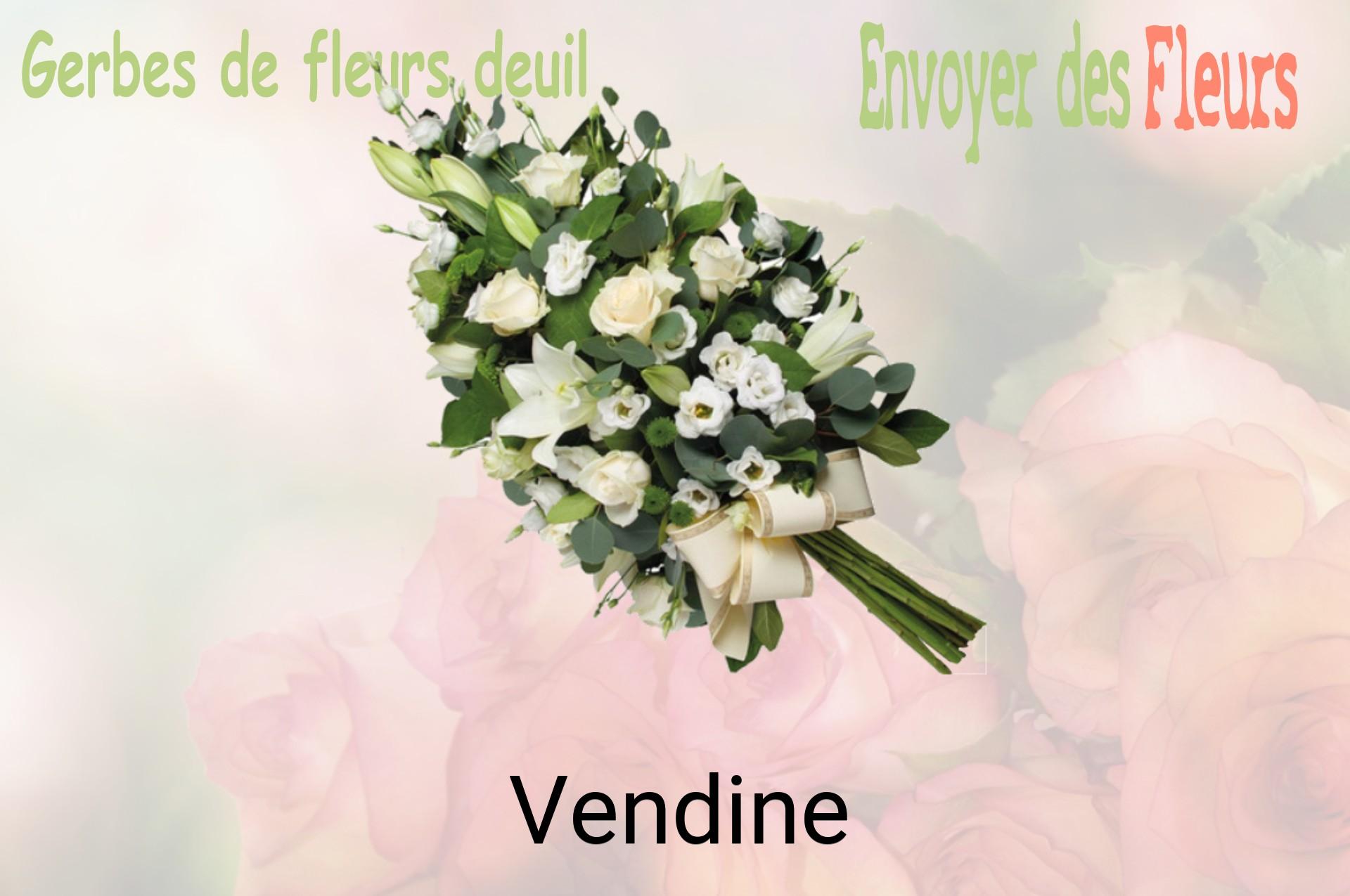 Gerbe de fleurs de deuil livrée à Vendine